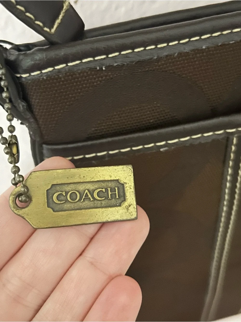 Coach Vintage Y2K Signature C Crossbody Swingpack Brown Canvas Brass Unisex